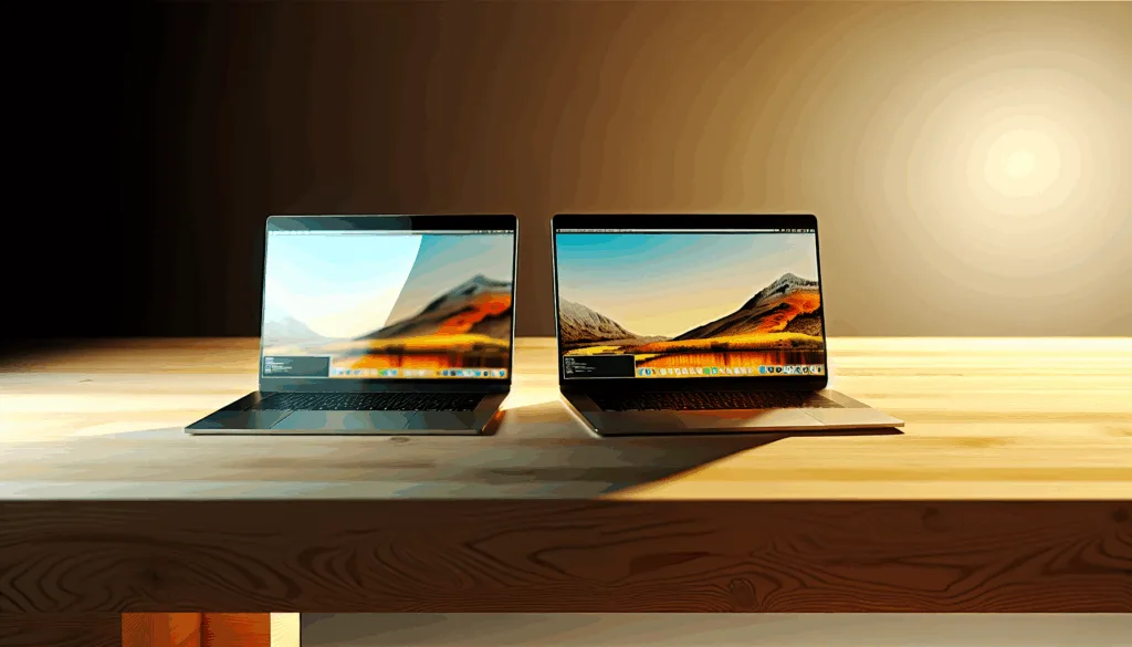 MacBook Air and Dell XPS side by side