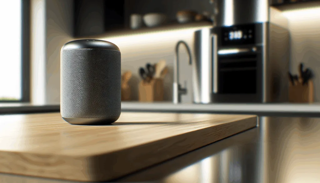 Smart speaker in a modern kitchen